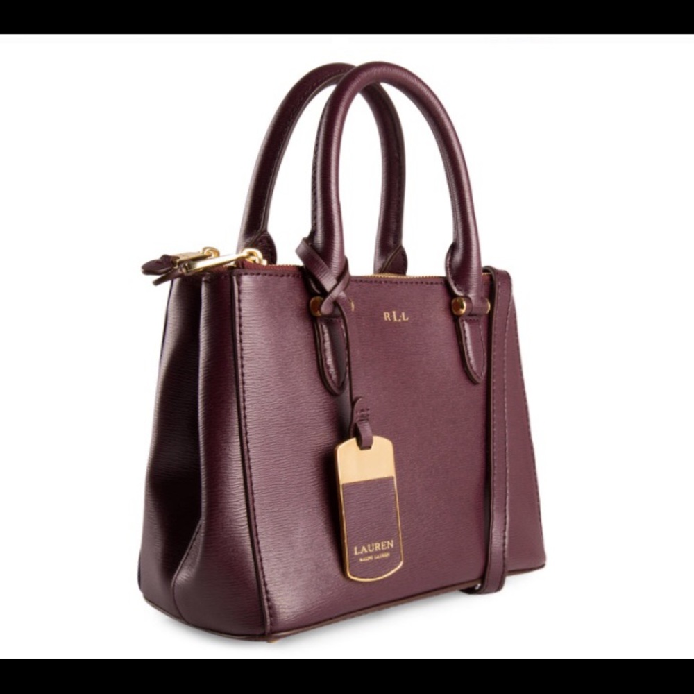 Ralph Lauren Newbury Satchel Mini in Port